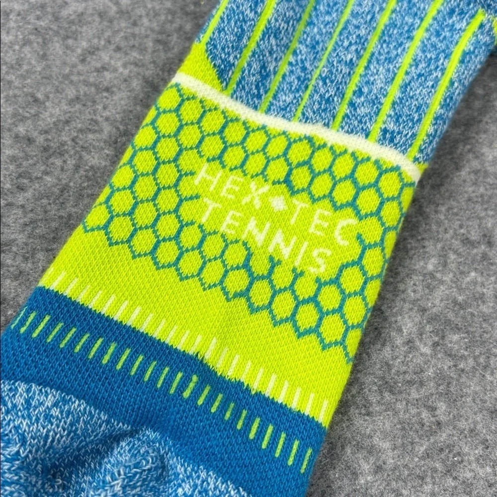 Bombas neon Blue and Green  hex tec tennis Athletic Socks XL